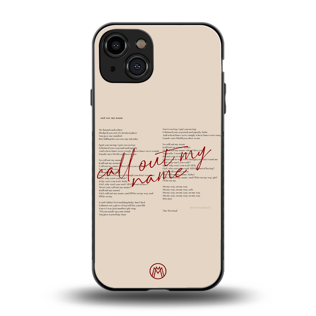 call out my name back phone cover | glass case for iphone 15