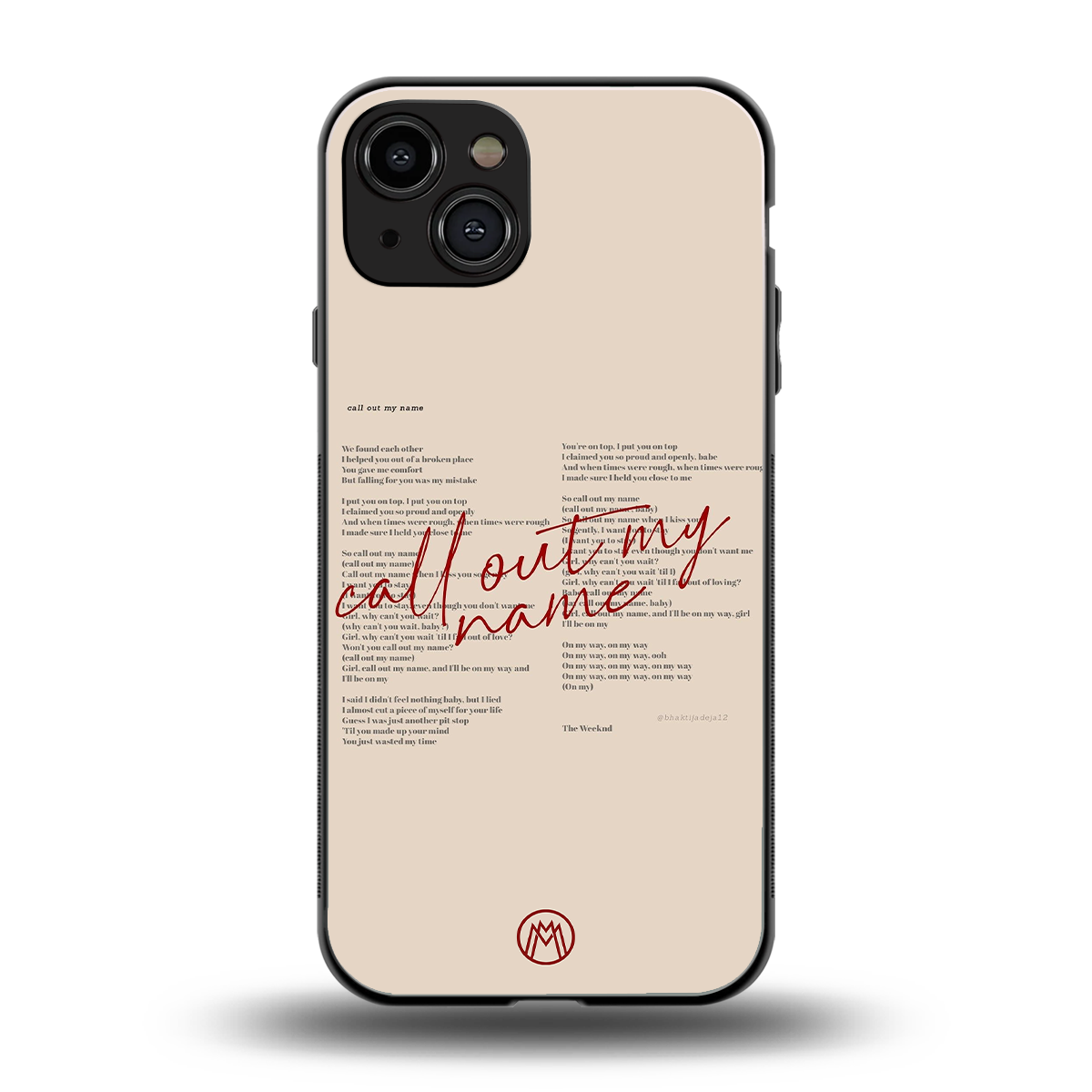 call out my name back phone cover | glass case for iphone 15