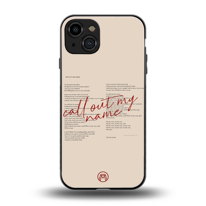 call out my name back phone cover | glass case for iphone 15