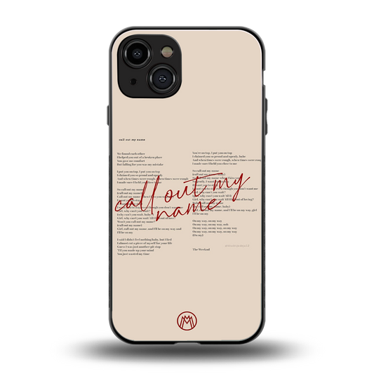 call out my name back phone cover | glass case for iphone 15