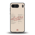call out my name back phone cover | glass case for oneplus nord 4