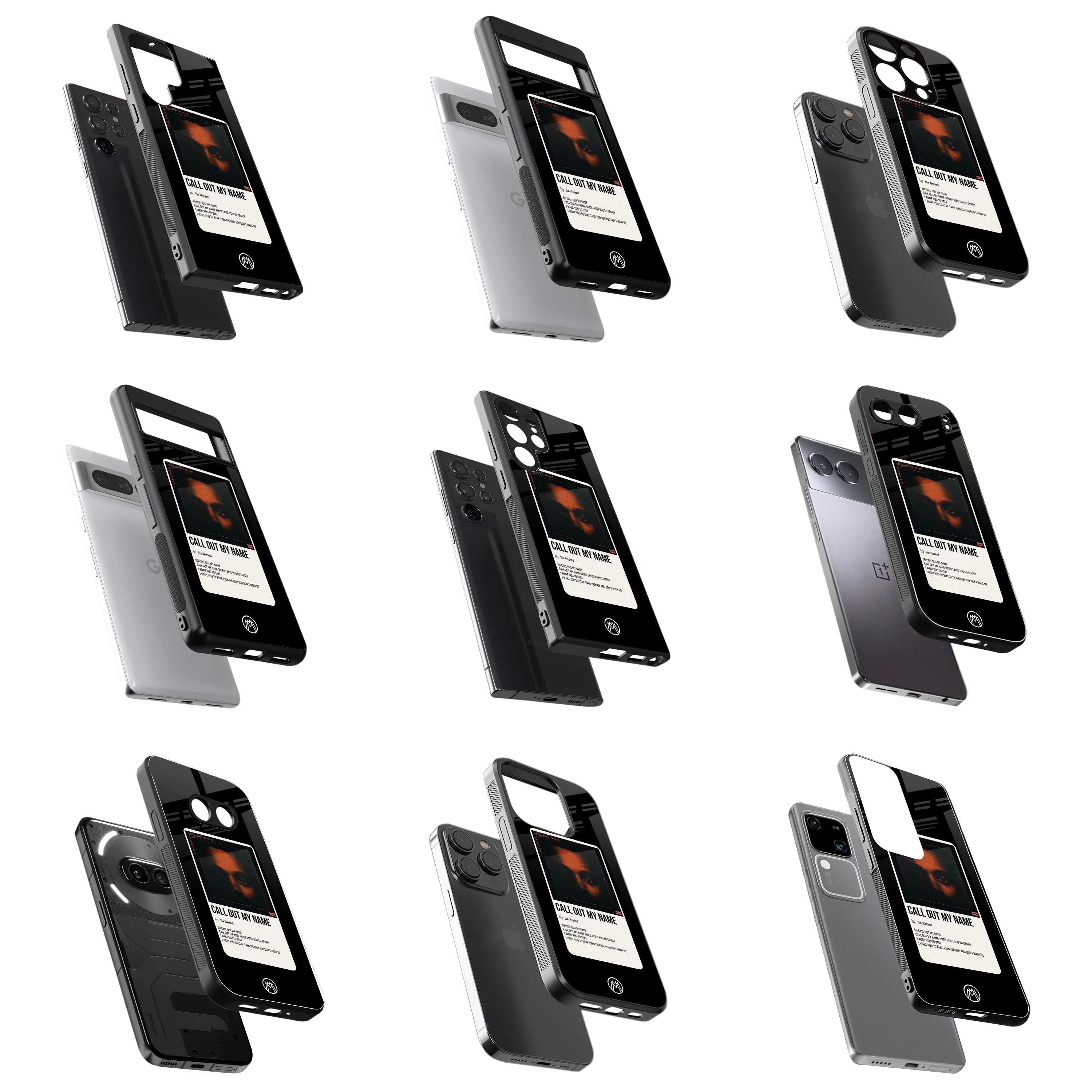 Durable Glass Back Mobile Case for iPhone, Samsung, OnePlus, Google Pixel, Redmi, Vivo, Oppo