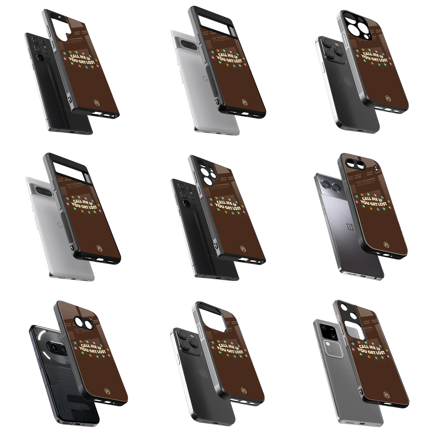 Durable Glass Back Mobile Case for iPhone, Samsung, OnePlus, Google Pixel, Redmi, Vivo, Oppo
