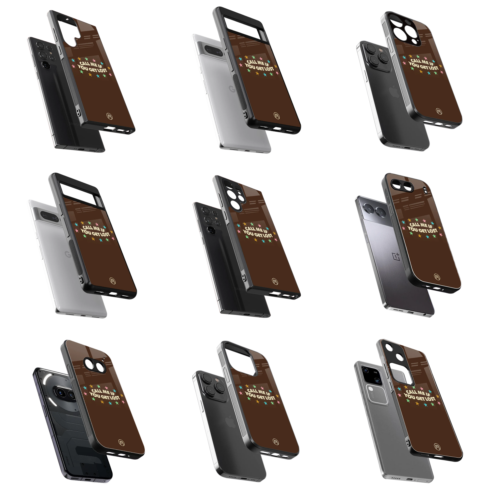 Durable Glass Back Mobile Case for iPhone, Samsung, OnePlus, Google Pixel, Redmi, Vivo, Oppo