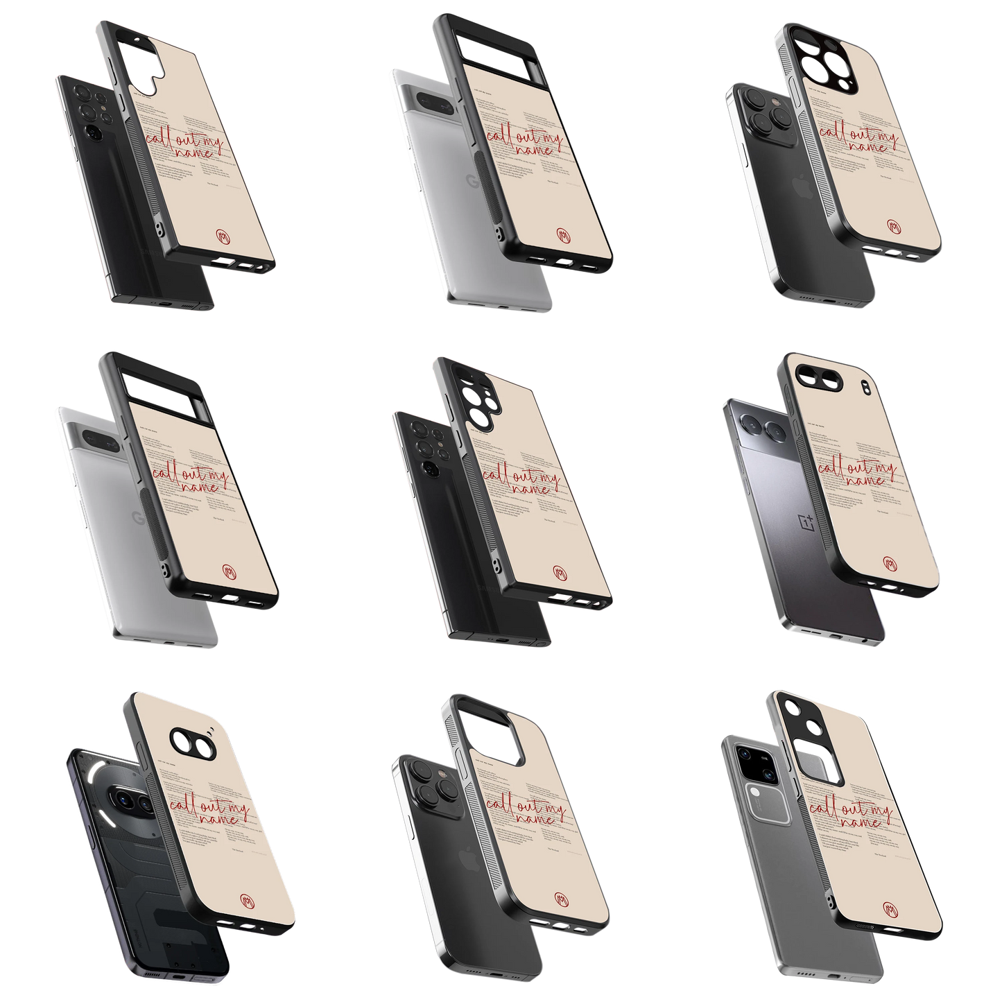 Durable Glass Back Mobile Case for iPhone, Samsung, OnePlus, Google Pixel, Redmi, Vivo, Oppo