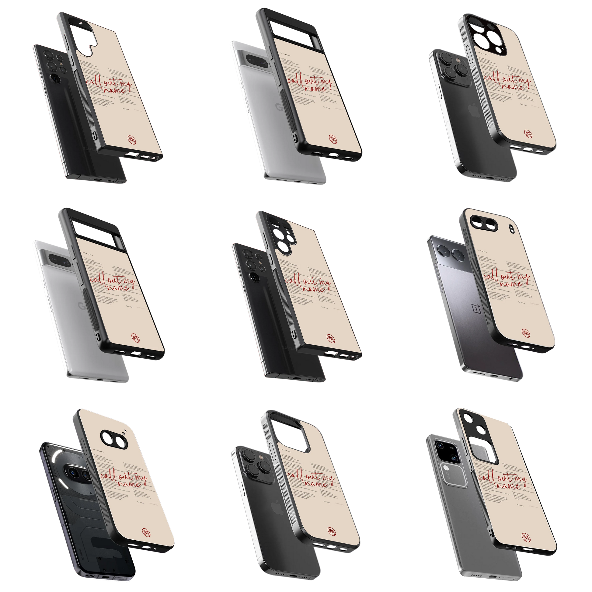Durable Glass Back Mobile Case for iPhone, Samsung, OnePlus, Google Pixel, Redmi, Vivo, Oppo