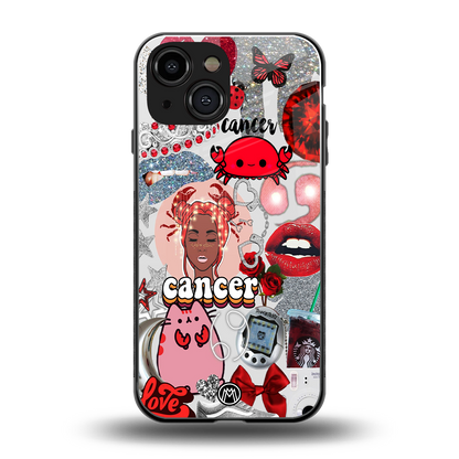 cancer aesthetic collage back phone cover | glass case for iphone 13 mini
