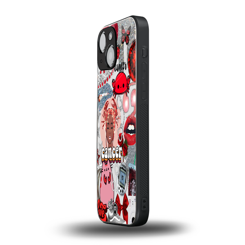 cancer aesthetic collage back phone cover | glass case for iphone 13 mini
