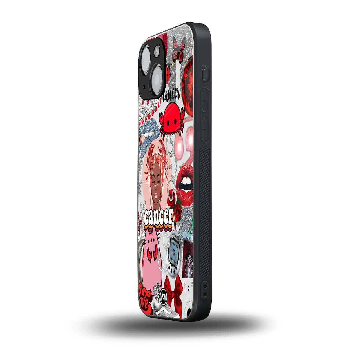 cancer aesthetic collage back phone cover | glass case for iphone 13 mini