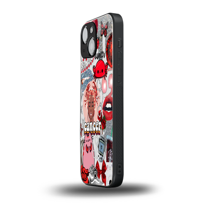 cancer aesthetic collage back phone cover | glass case for iphone 13 mini
