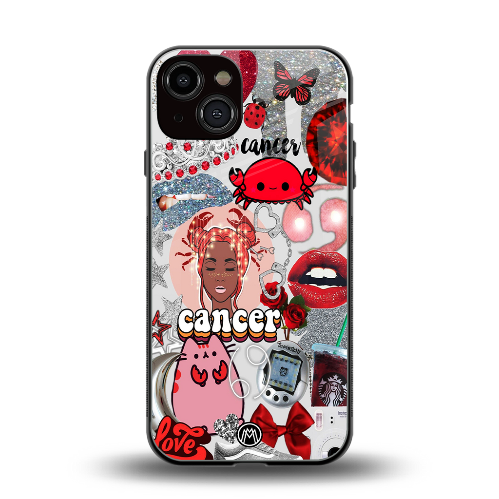 cancer aesthetic collage back phone cover | glass case for iphone 13