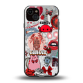 cancer aesthetic collage back phone cover | glass case for iphone 15 plus
