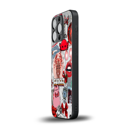 cancer aesthetic collage back phone cover | glass case for iphone 15 pro