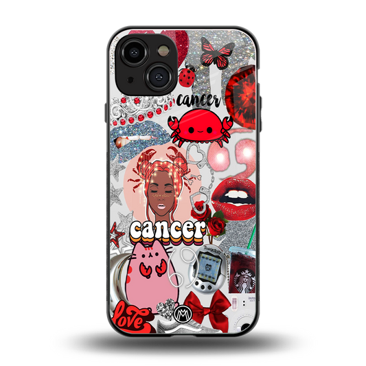 cancer aesthetic collage back phone cover | glass case for iphone 14