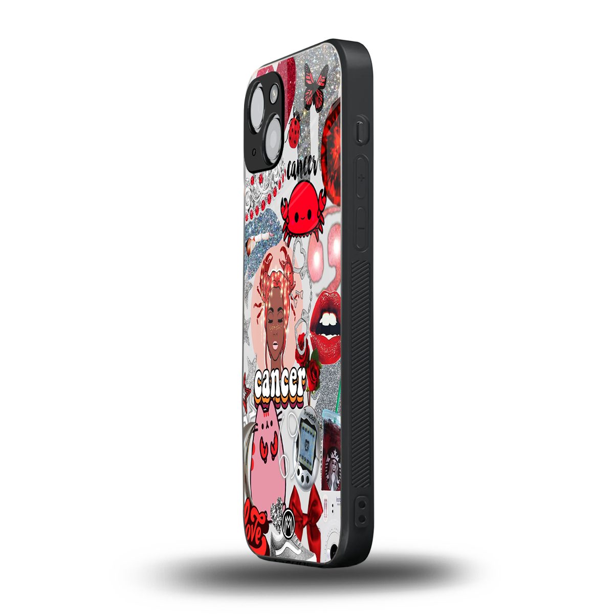 cancer aesthetic collage back phone cover | glass case for iphone 15