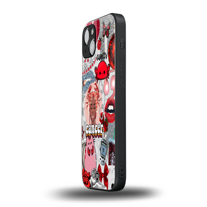 cancer aesthetic collage back phone cover | glass case for iphone 14