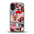 cancer aesthetic collage back phone cover | glass case for iphone 16 plus