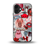 cancer aesthetic collage back phone cover | glass case for iphone 16 plus
