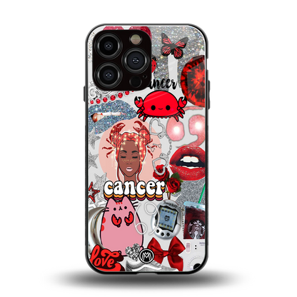 cancer aesthetic collage back phone cover | glass case for iphone 16 pro max