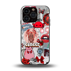 cancer aesthetic collage back phone cover | glass case for iphone 16 pro
