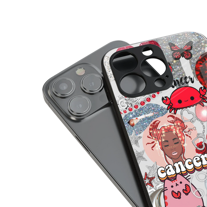cancer aesthetic collage back phone cover | glass case for iphone 16 pro max
