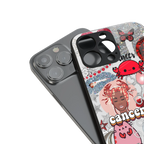 cancer aesthetic collage back phone cover | glass case for iphone 16 pro