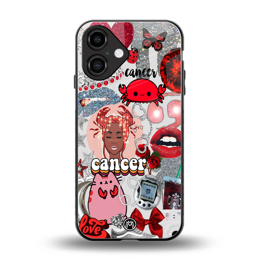 cancer aesthetic collage back phone cover | glass case for iphone 16
