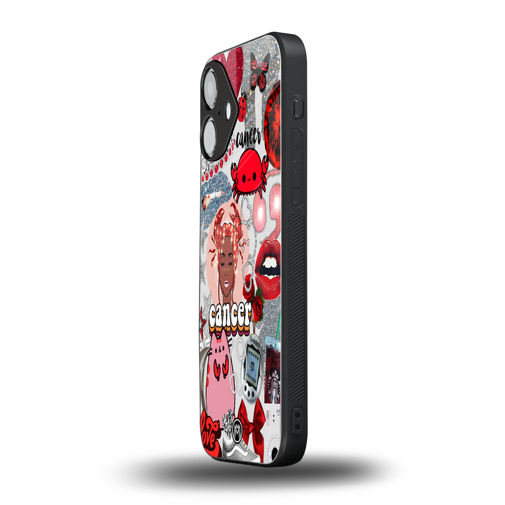 cancer aesthetic collage back phone cover | glass case for iphone 16