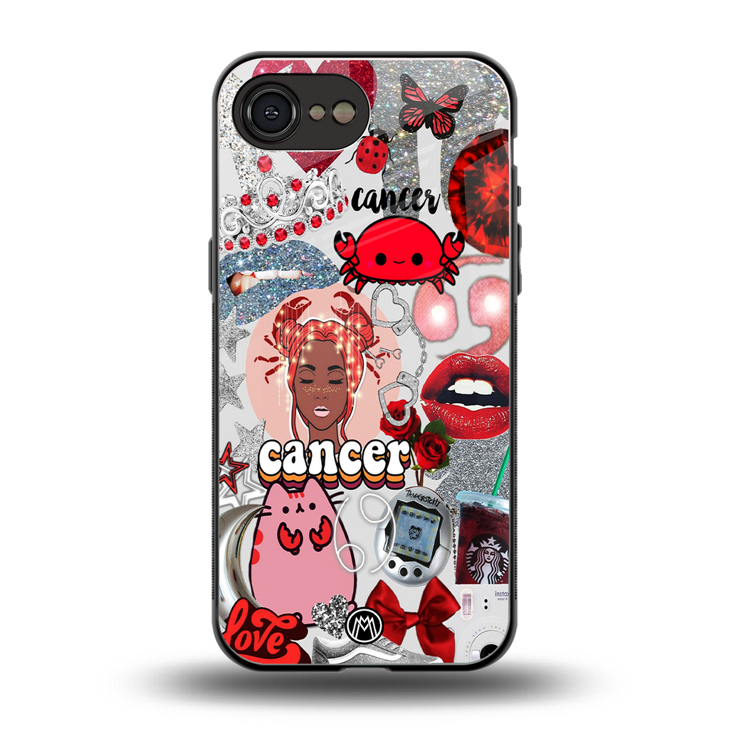 cancer aesthetic collage back phone cover | glass case for iphone 16e
