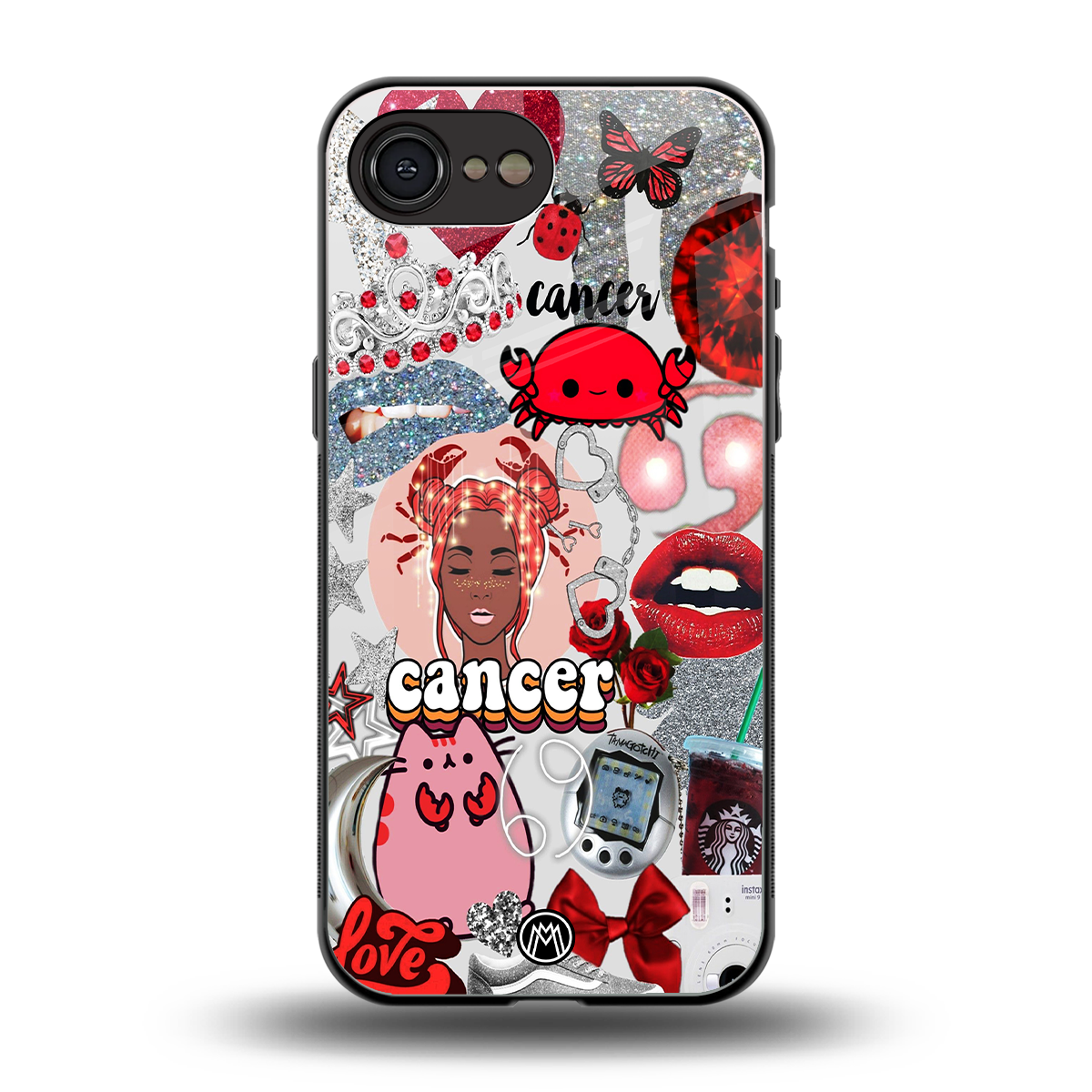 cancer aesthetic collage back phone cover | glass case for iphone 16e