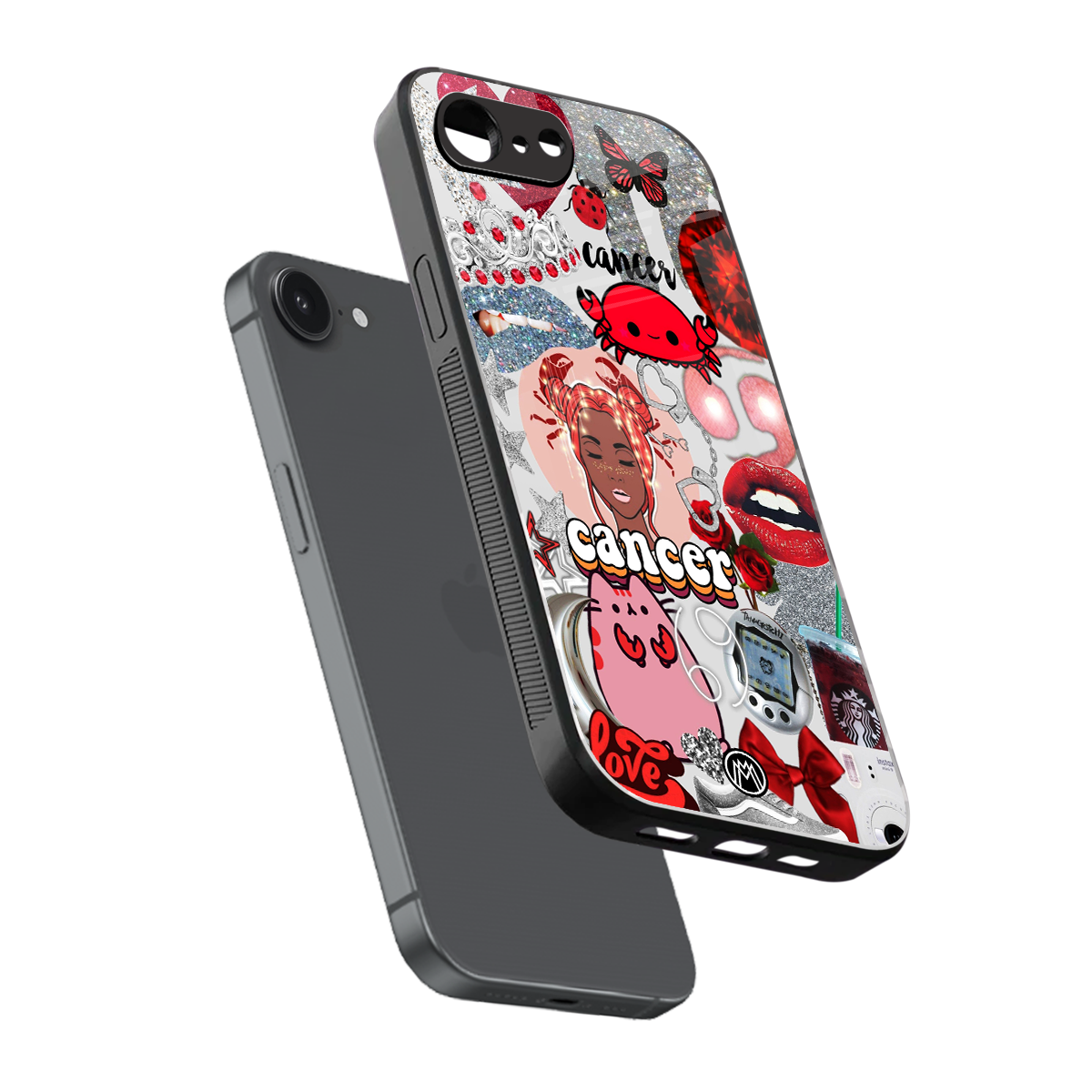 cancer aesthetic collage back phone cover | glass case for iphone 16e