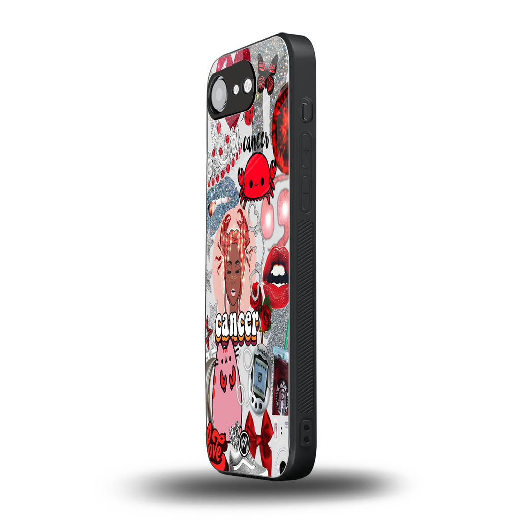 cancer aesthetic collage back phone cover | glass case for iphone 16e