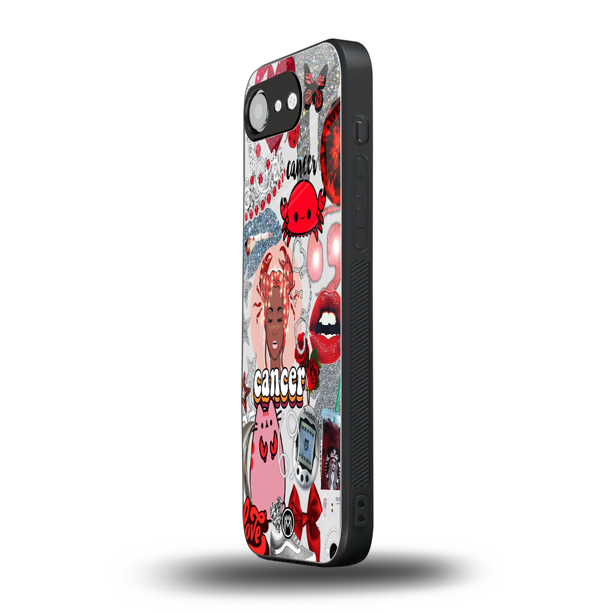 cancer aesthetic collage back phone cover | glass case for iphone 16e