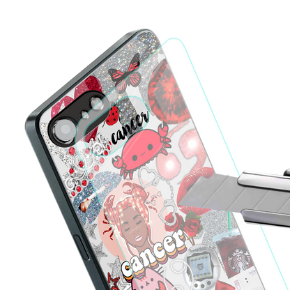 cancer aesthetic collage back phone cover | glass case for iphone 16e
