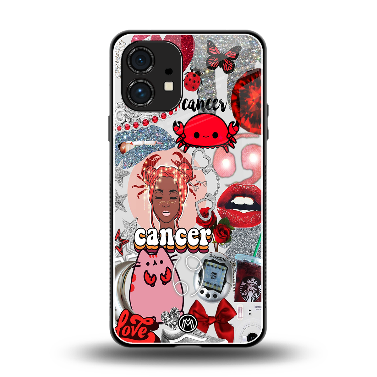 cancer aesthetic collage back phone cover | glass case for nothing phone 1