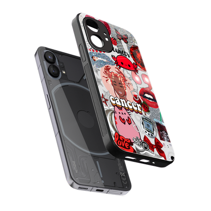 cancer aesthetic collage back phone cover | glass case for nothing phone 1