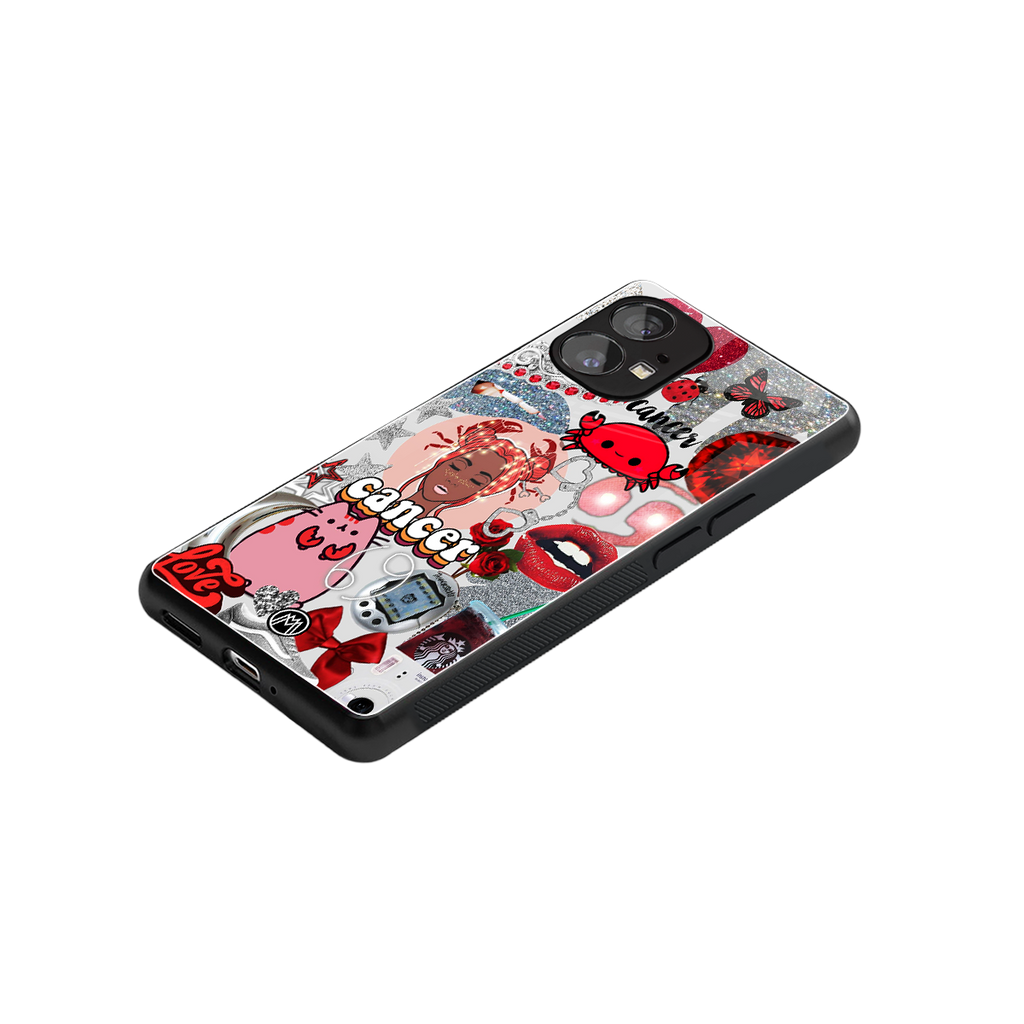 cancer aesthetic collage back phone cover | glass case for nothing phone 1