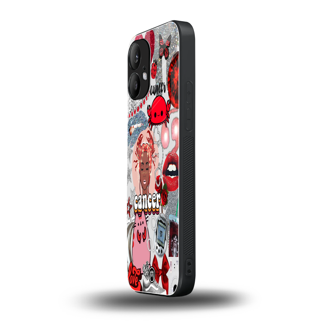 cancer aesthetic collage back phone cover | glass case for nothing phone 2