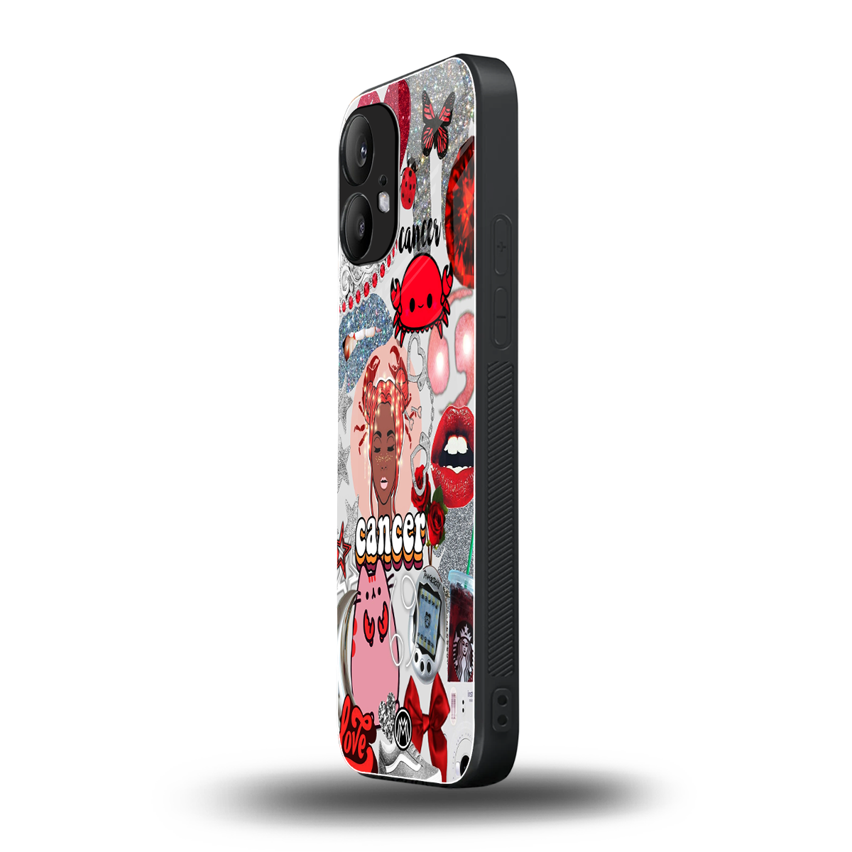 cancer aesthetic collage back phone cover | glass case for nothing phone 2