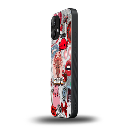 cancer aesthetic collage back phone cover | glass case for nothing phone 2