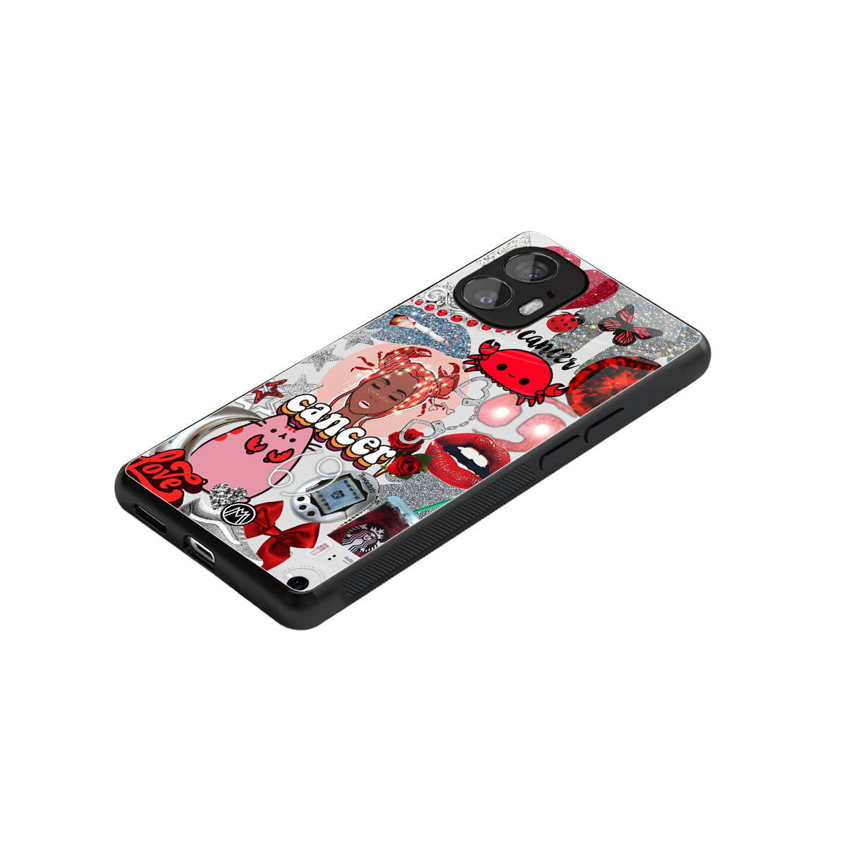cancer aesthetic collage back phone cover | glass case for nothing phone 2