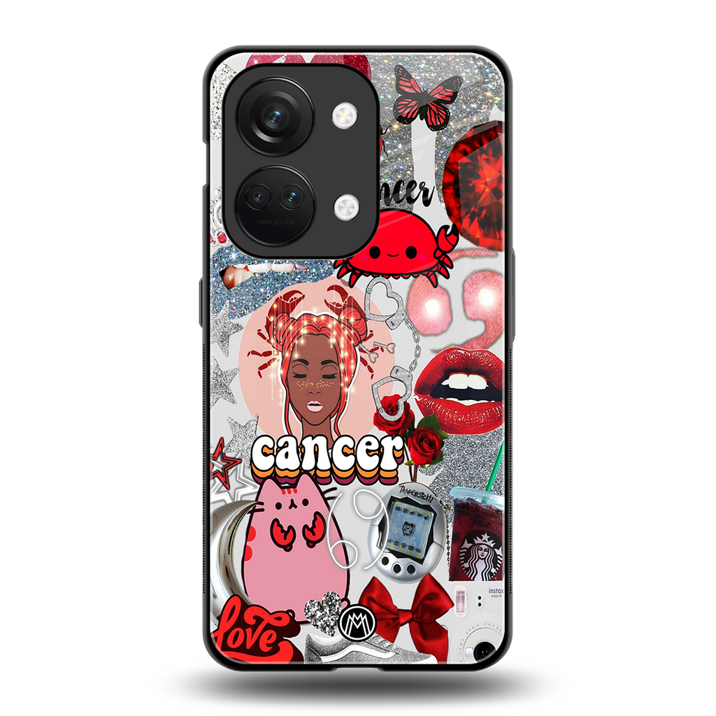 cancer aesthetic collage back phone cover | glass case for oneplus nord 3