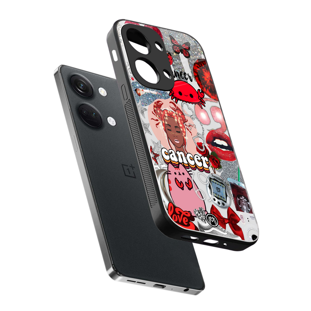 cancer aesthetic collage back phone cover | glass case for oneplus nord 3