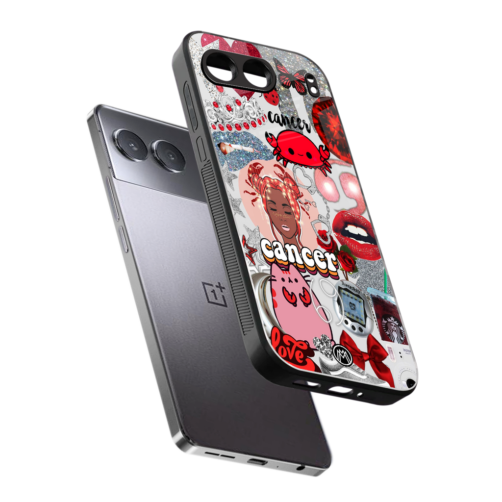 cancer aesthetic collage back phone cover | glass case for oneplus nord 4