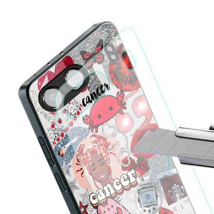 cancer aesthetic collage back phone cover | glass case for oneplus nord 4