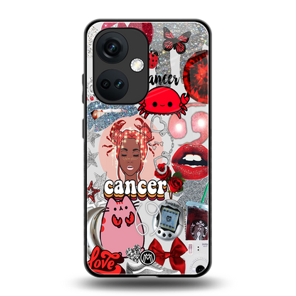 cancer aesthetic collage back phone cover | glass case for oneplus nord ce 3
