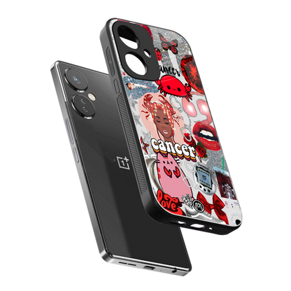cancer aesthetic collage back phone cover | glass case for oneplus nord ce 3