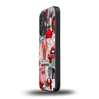cancer aesthetic collage back phone cover | glass case for oneplus nord ce 3
