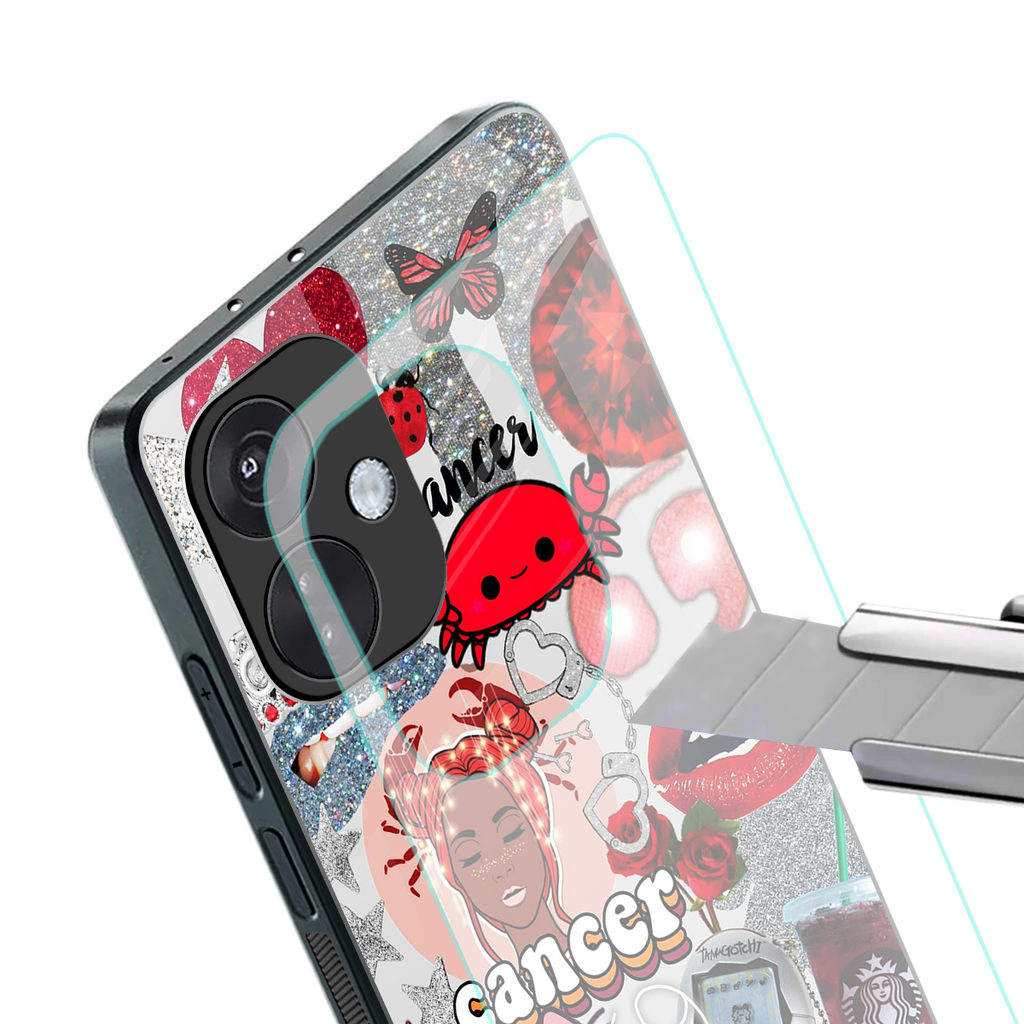 cancer aesthetic collage back phone cover | glass case for oneplus nord ce 3