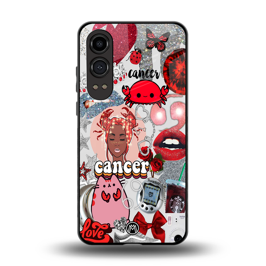 cancer aesthetic collage back phone cover | glass case for oneplus nord ce 4 lite